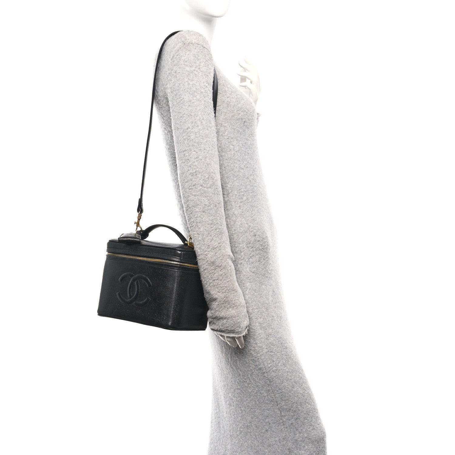 Chanel Caviar CC Vanity Train Case Black 2 of 10