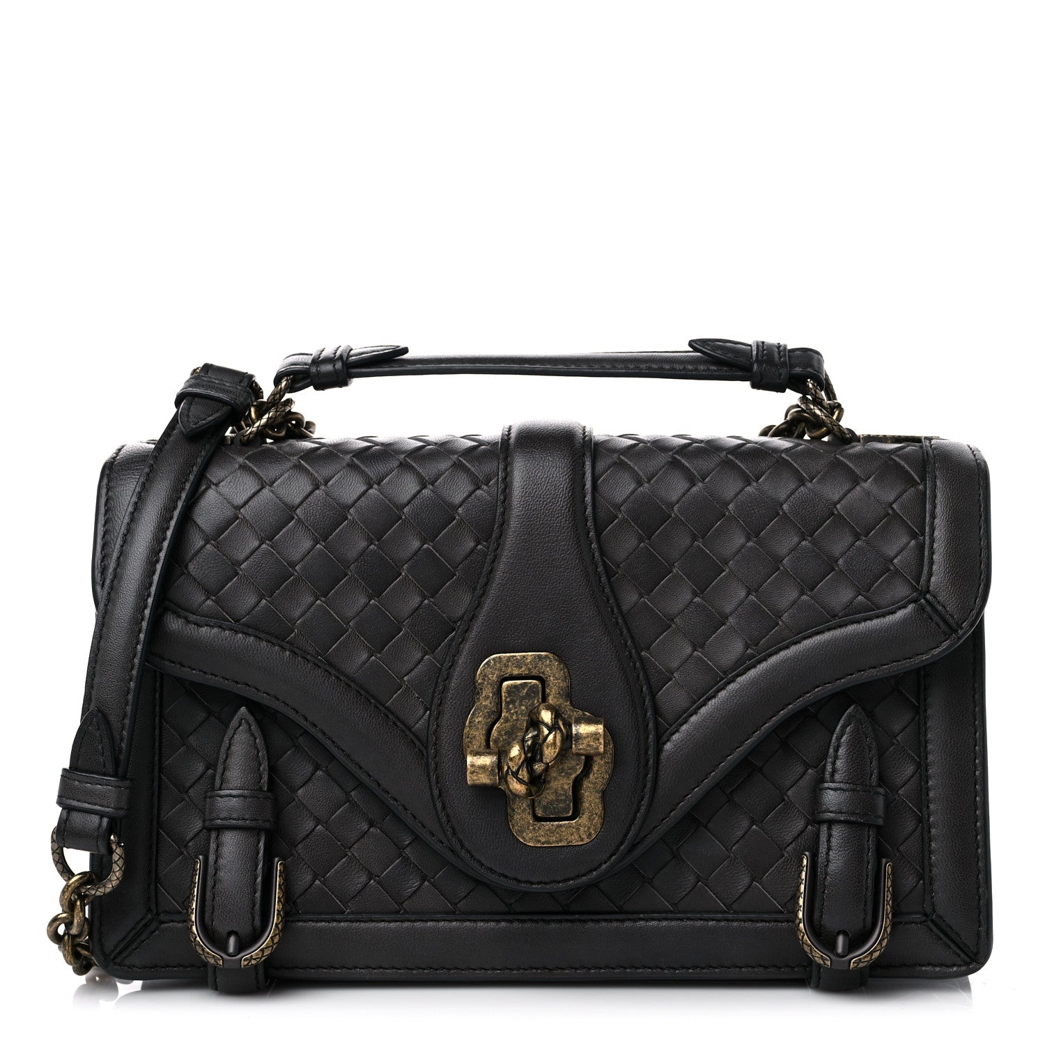 Bottega Veneta French Calfskin Intrecciato City Knot Bag Grey 1 of 13