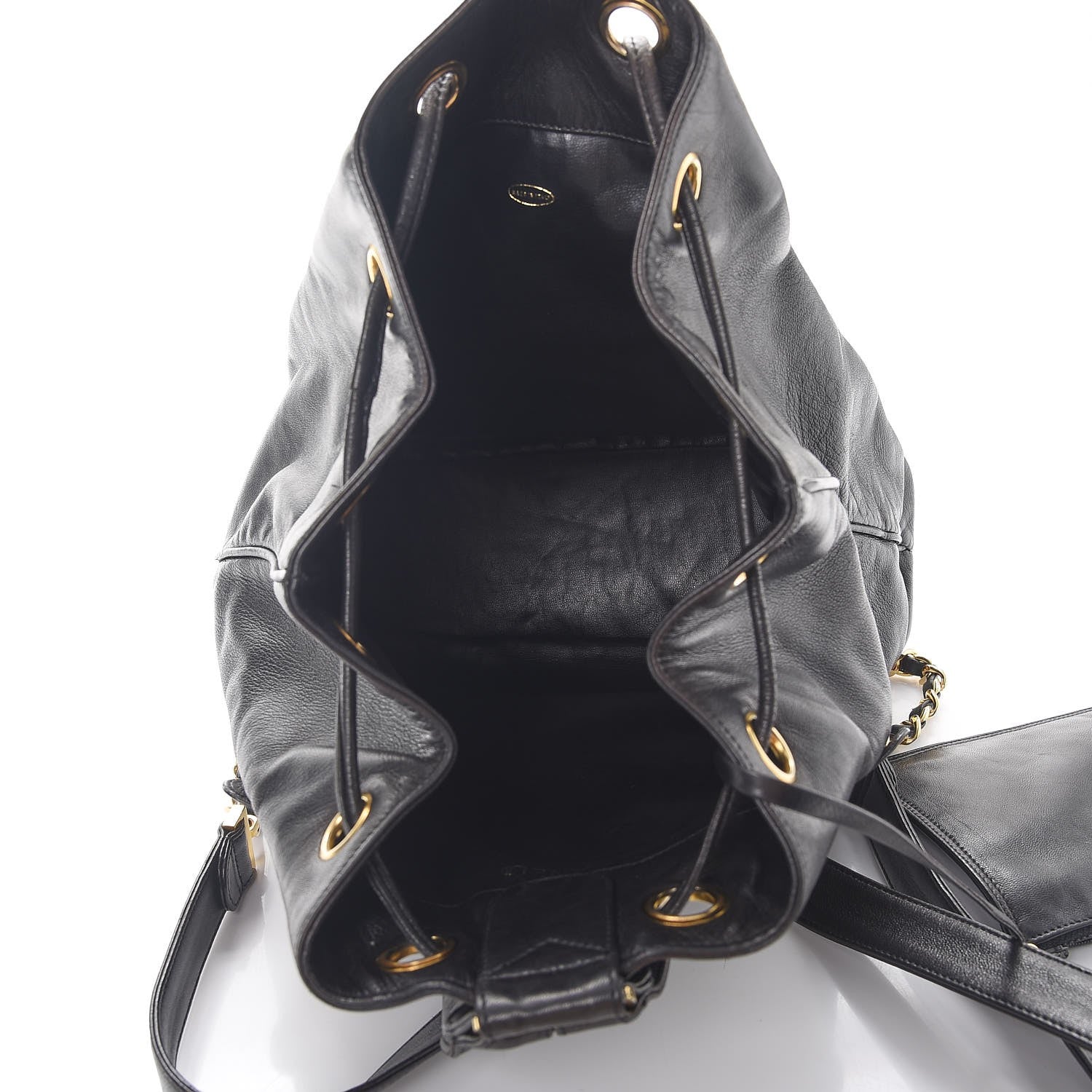 Chanel Lambskin CC Drawstring Backpack Black 6 of 15