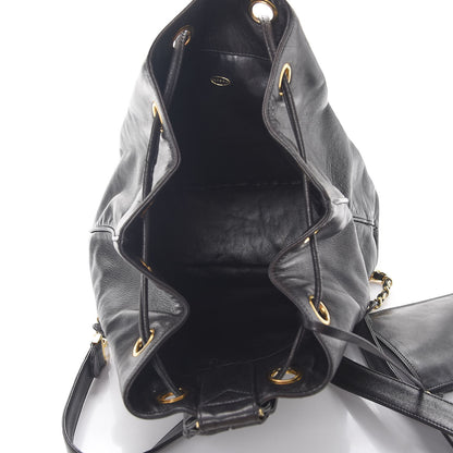 Chanel Lambskin CC Drawstring Backpack Black 6 of 15