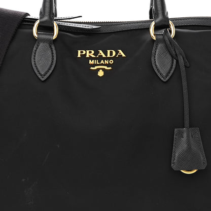 Prada Tessuto Nylon Saffiano Satchel Black 9 of 11