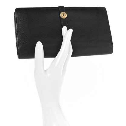 Chanel Grained Calfskin CC Button Long Wallet Black 2 of 12