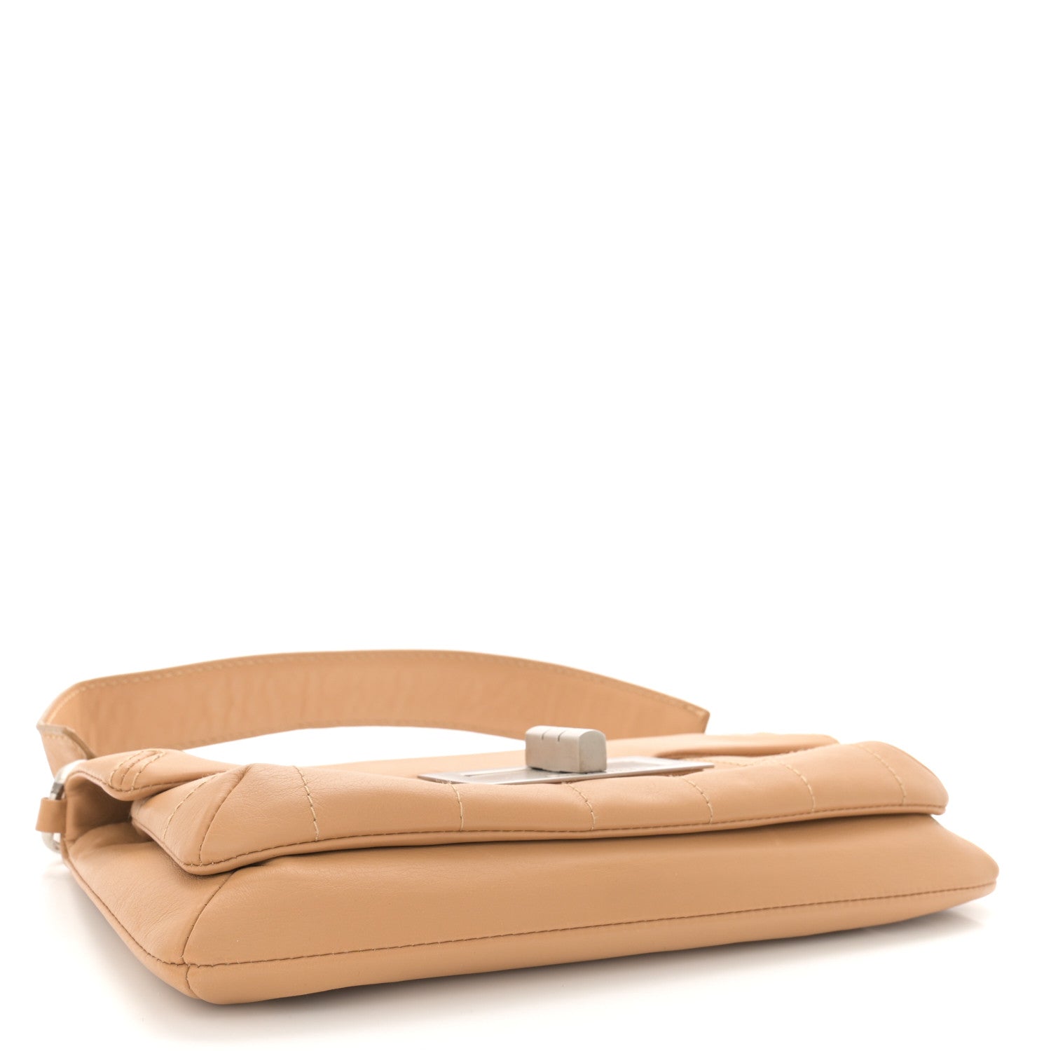 Chanel Lambskin Mademoiselle Chocolate Bar Shoulder Bag Beige 4 of 13