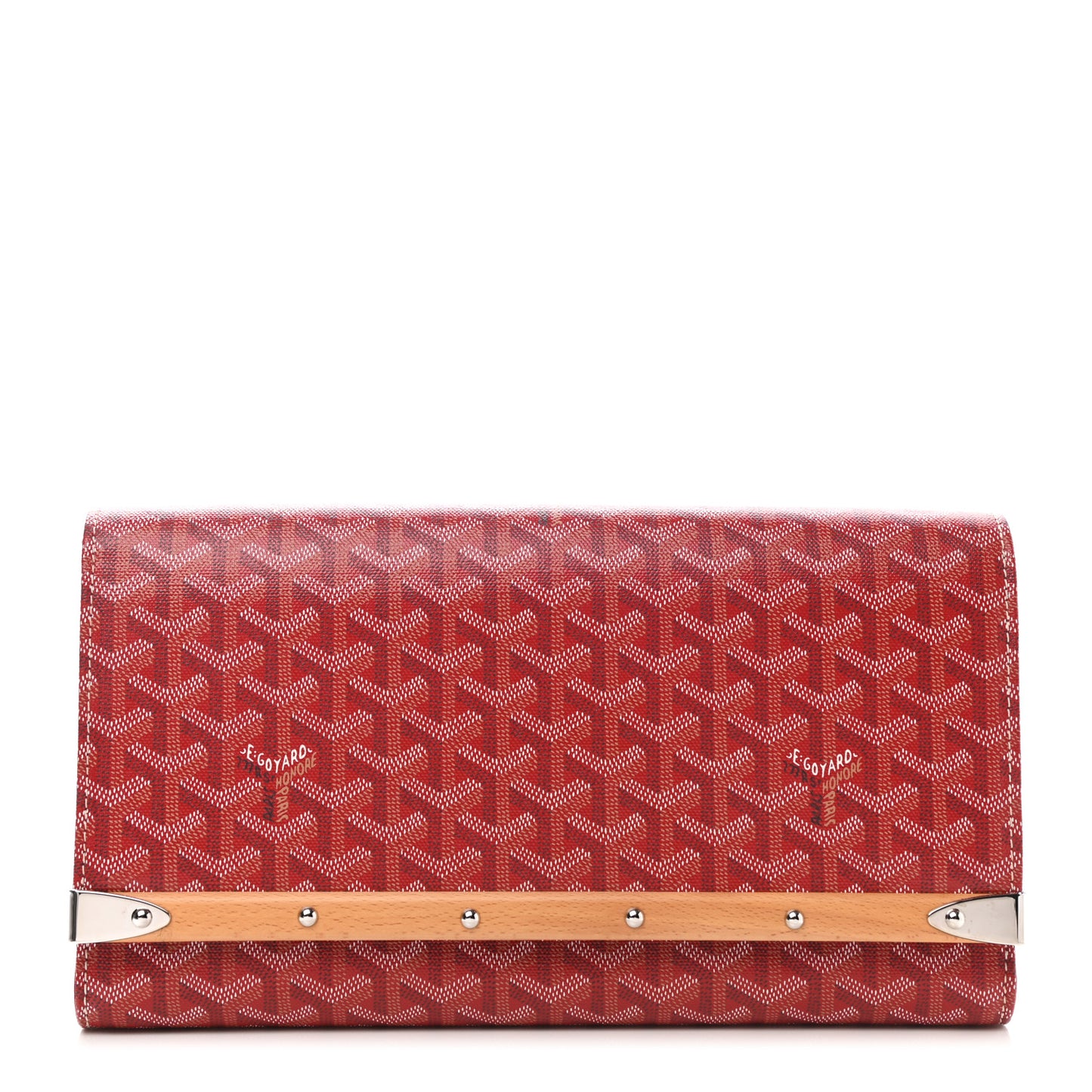 Goyardine Monte Carlo Bois Clutch Red