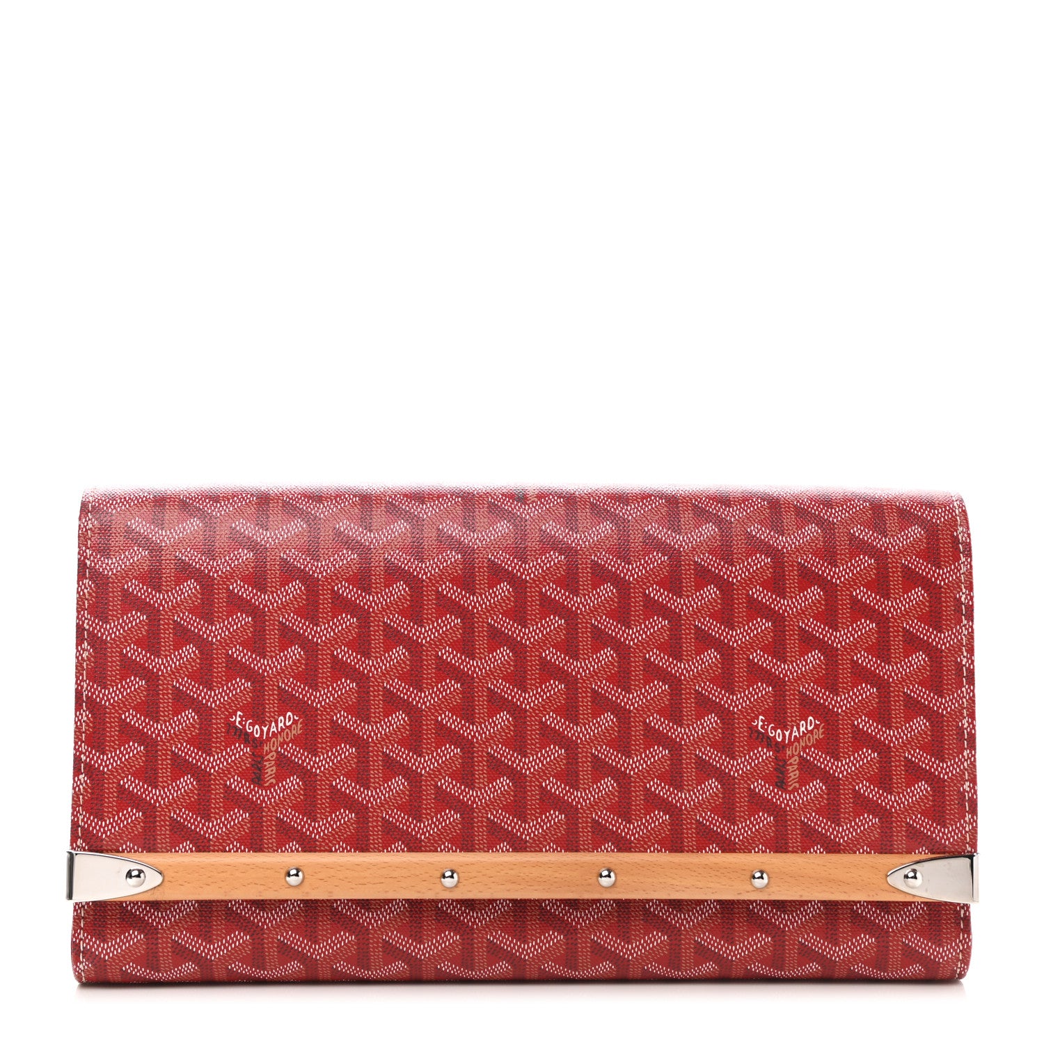Goyard Goyardine Monte Carlo Bois Clutch Red 1 of 8