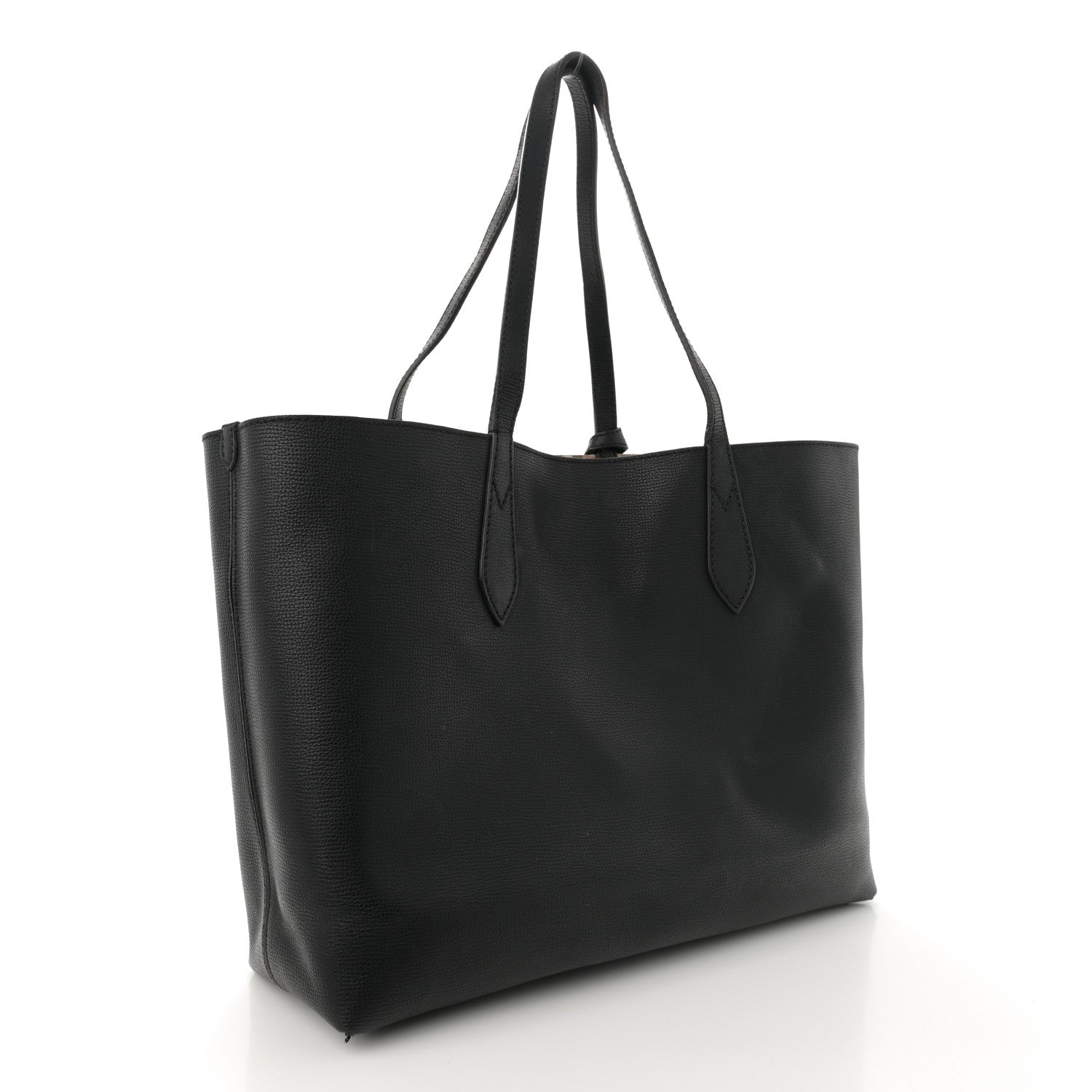 Burberry Grainy Calfskin Haymarket Check Medium Reversible Tote Black 4 of 23