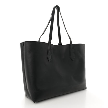 Burberry Grainy Calfskin Haymarket Check Medium Reversible Tote Black 4 of 23