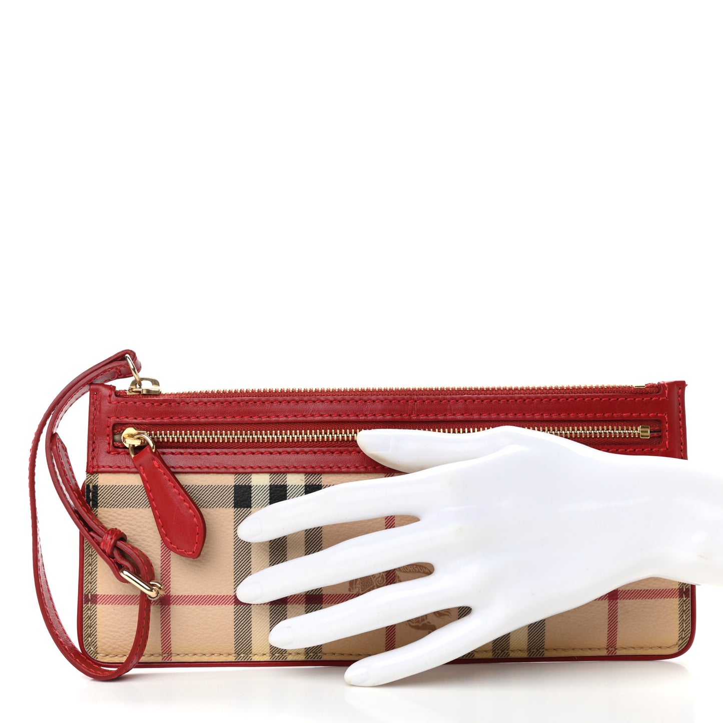 Haymarket Check Clutch Bag Red