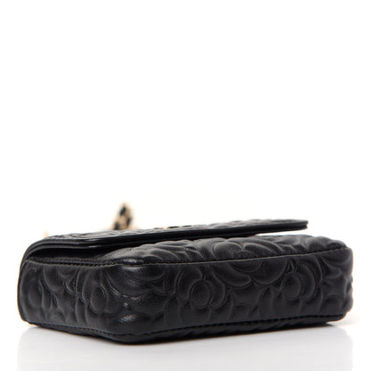 Chanel Lambskin Camellia Embossed Chain Belt Bag Black 4 of 8