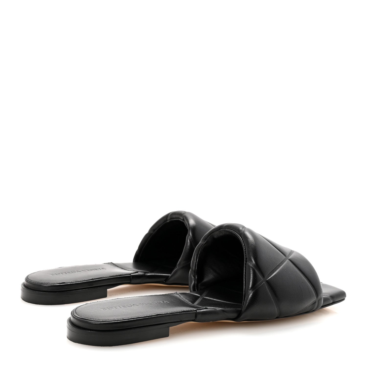 Bottega Veneta Nappa Quilted Rubber Lido Flat Sandals 38.5 Black 5 of 9