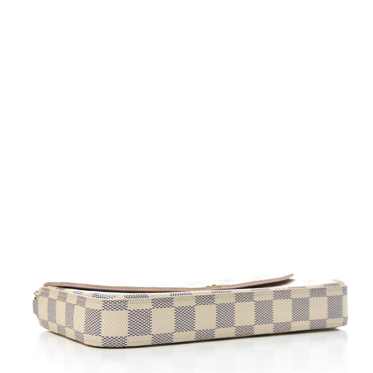 Damier Azur Pochette Felicie Chain Wallet Rose Ballerine