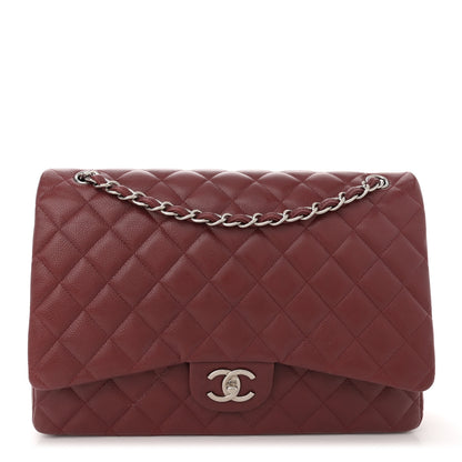 Chanel Caviar Quilted Maxi Double Flap Dark Red 1 of 11