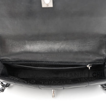 Chanel Lambskin Square Quilted 5 Chain Flap Black 5 of 11