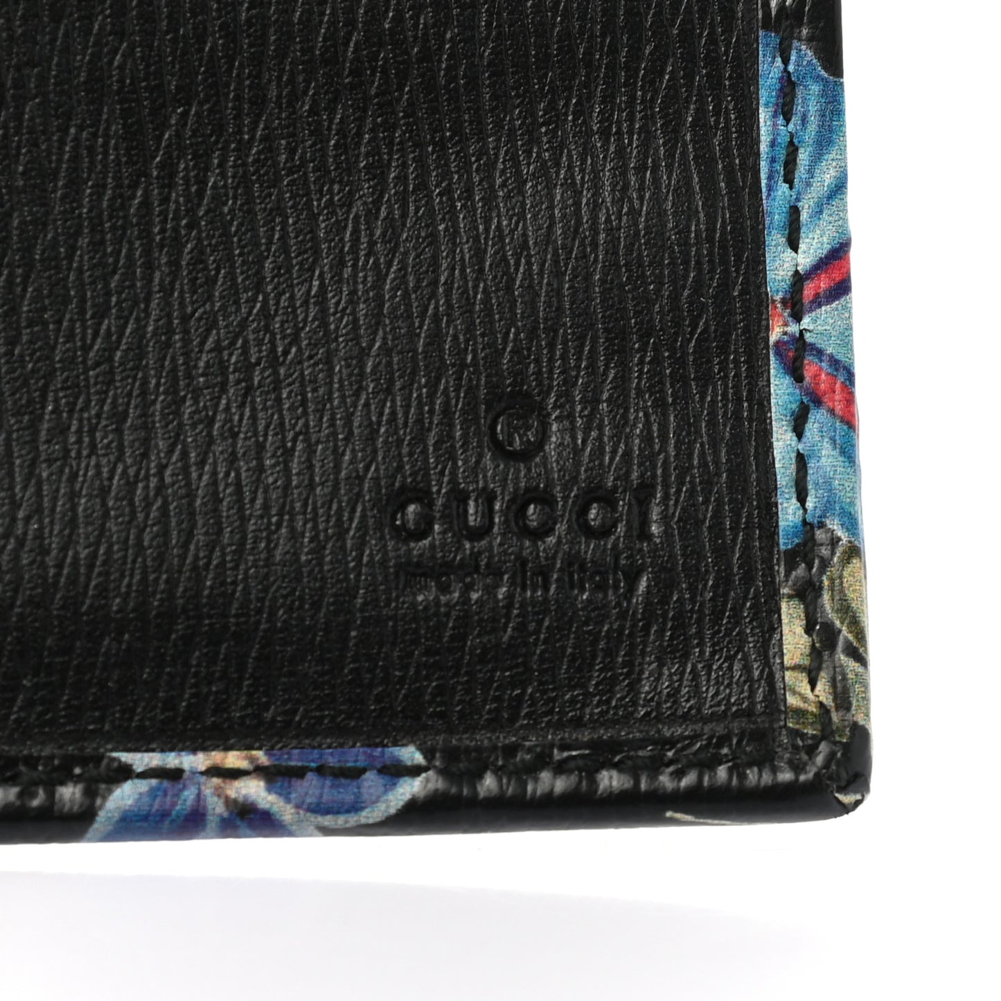 Shangai Calfskin Flora Knight Flap Wallet Black