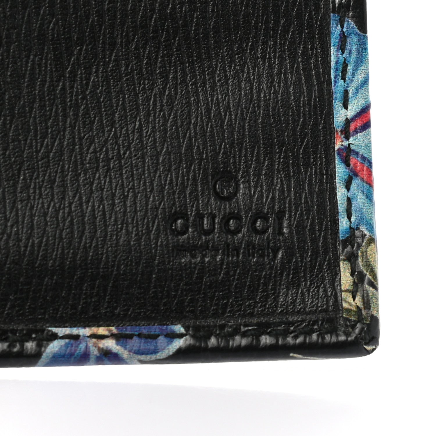 Gucci Shangai Calfskin Flora Knight Flap Wallet Black 7 of 9