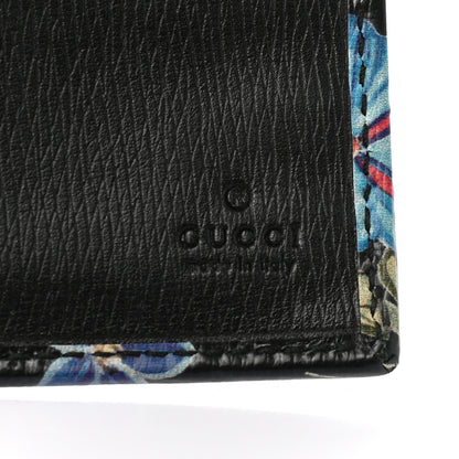 Gucci Shangai Calfskin Flora Knight Flap Wallet Black 7 of 9