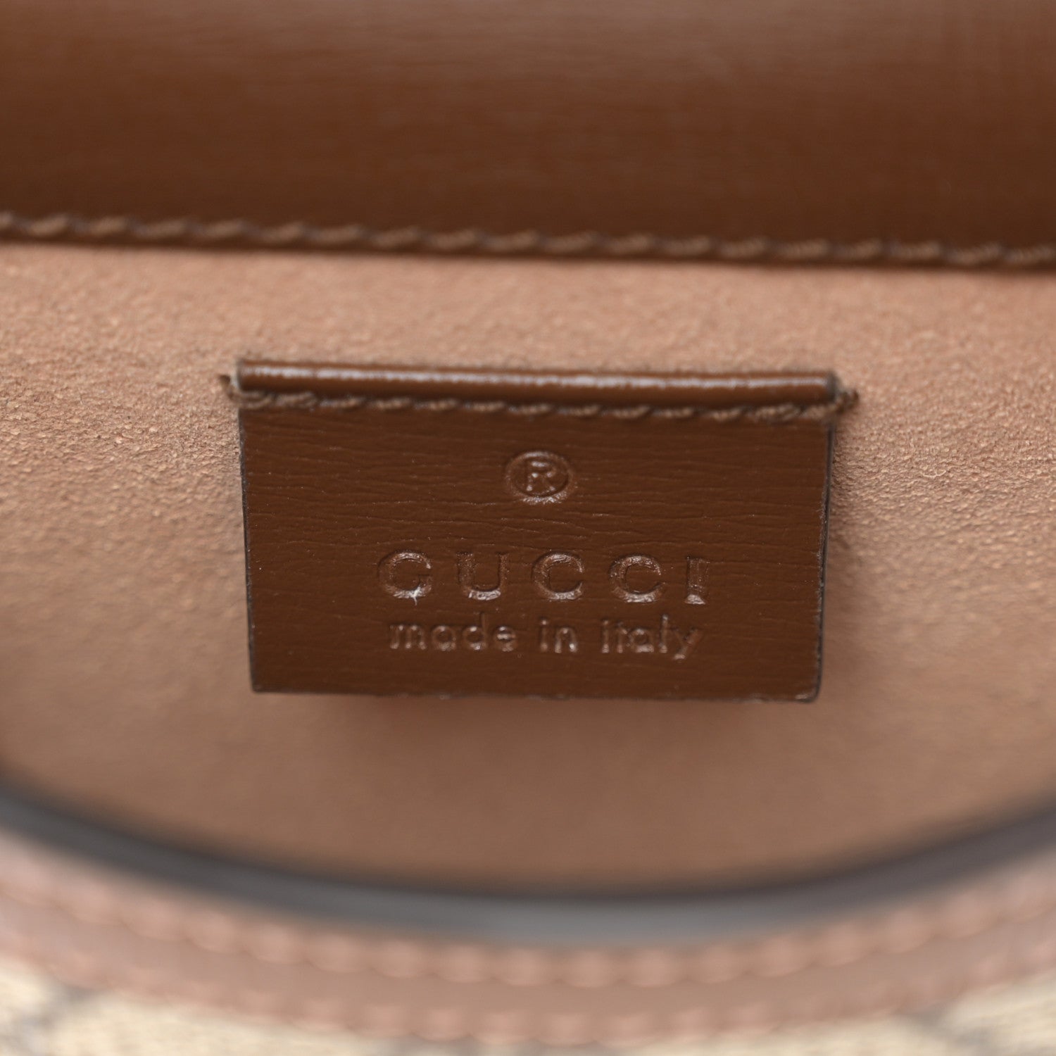 Gucci GG Supreme Monogram Mini Horsebit 1955 Crossbody Bag Beige Brown Sugar 6 of 10