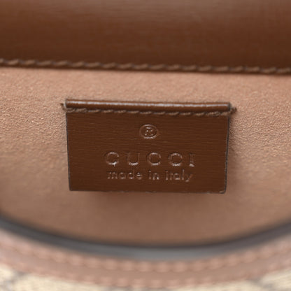 Gucci GG Supreme Monogram Mini Horsebit 1955 Crossbody Bag Beige Brown Sugar 6 of 10