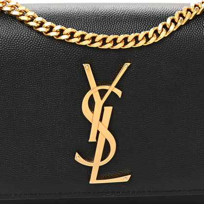 Saint Laurent Grain De Poudre Small Monogram Kate Satchel Black 7 of 9