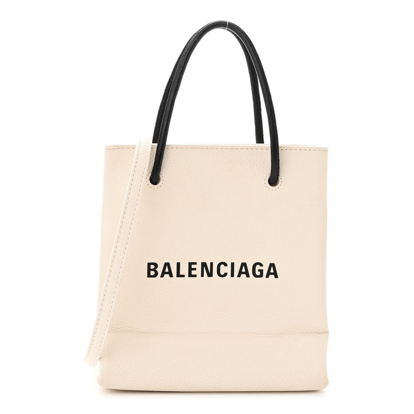Calfskin Logo XXS Shopping Tote White