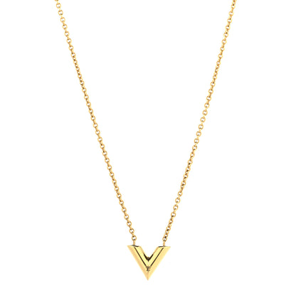 Louis Vuitton Essential V Necklace Gold 1 of 7