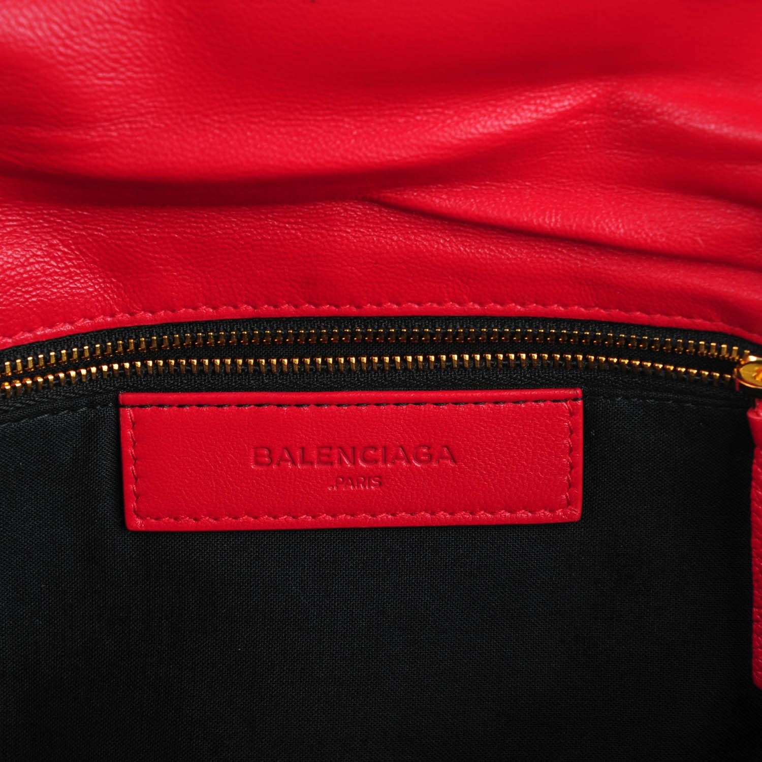 Balenciaga Chevre Gold Metallic Edge Hardware Envelope Clutch Rouge Grenade 10 of 16
