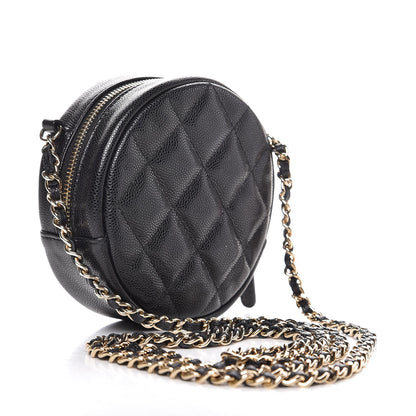 Chanel Caviar Quilted Round Clutch With Chain Black 3 of 8