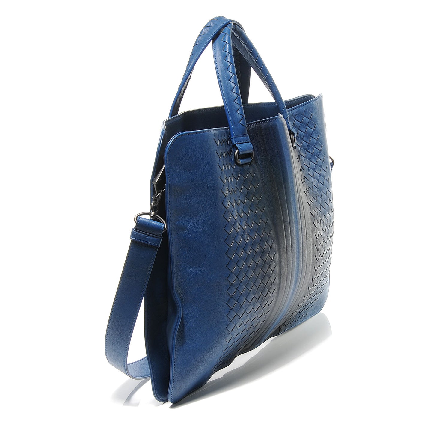 Nappa Intrecciato Ombre Briefcase Blue