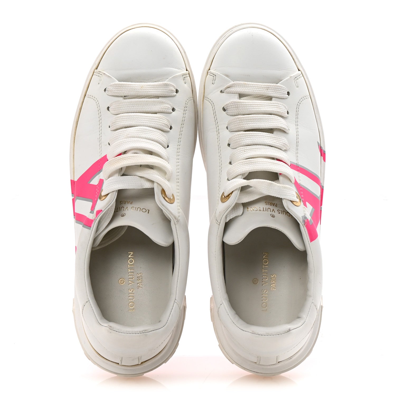 Louis Vuitton Monogram Time Out Sneakers 37.5 White Rose 2 of 9