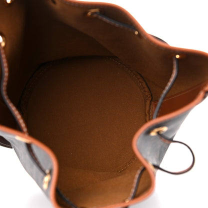 Celine Triomphe Canvas Calfskin Small Drawstring Bucket Bag Tan 5 of 9
