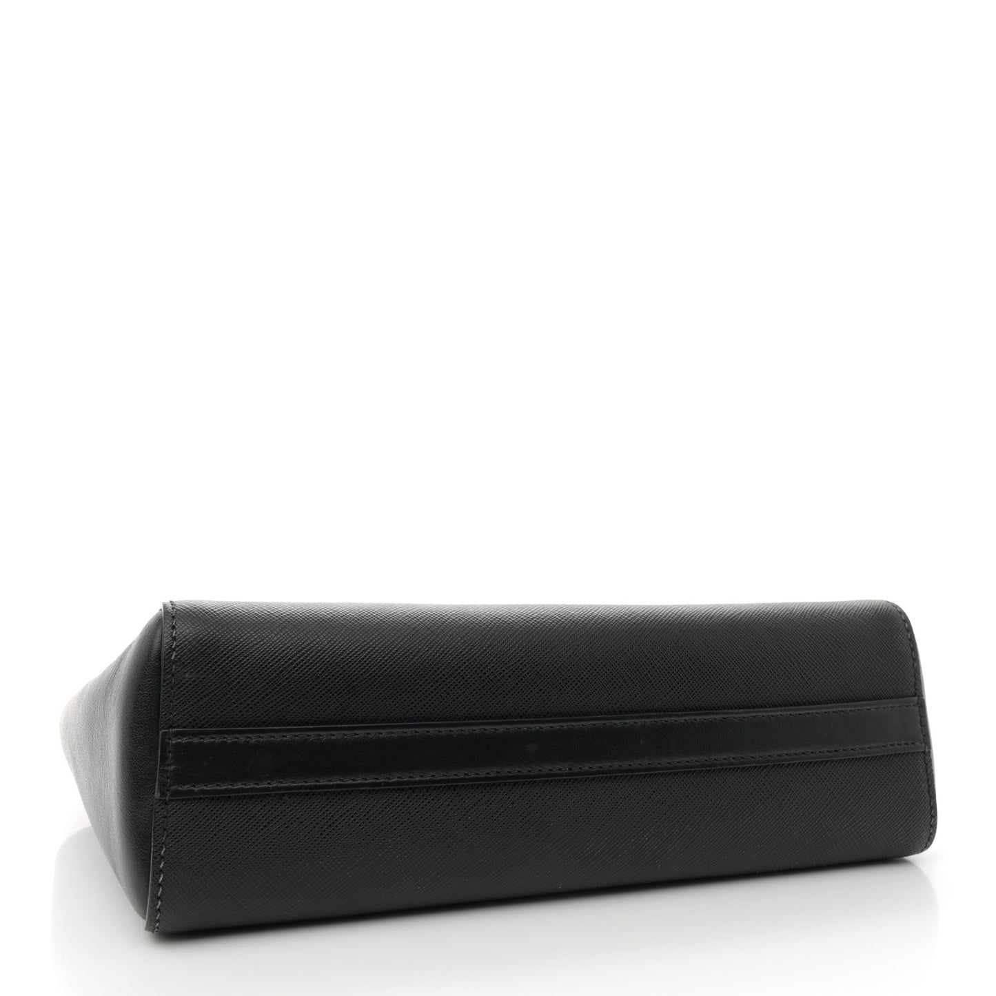 Saffiano Soft Calfskin Small Zippered Tote Black