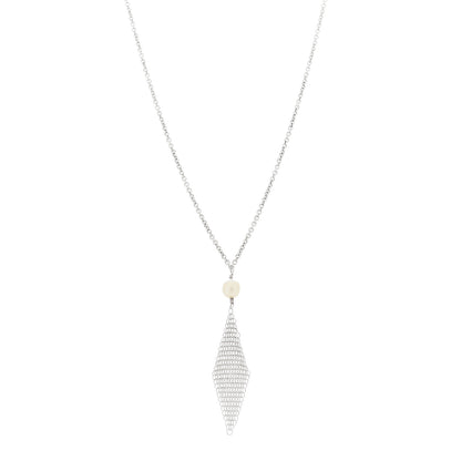 Tiffany Sterling Silver Pearl Elsa Peretti Mesh Pendant Necklace 1 of 6