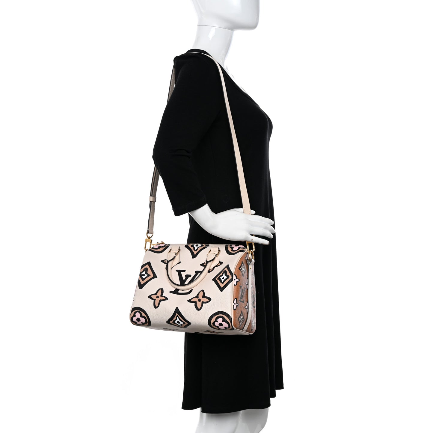 Monogram Giant Wild At Heart Speedy Bandouliere 25 Creme