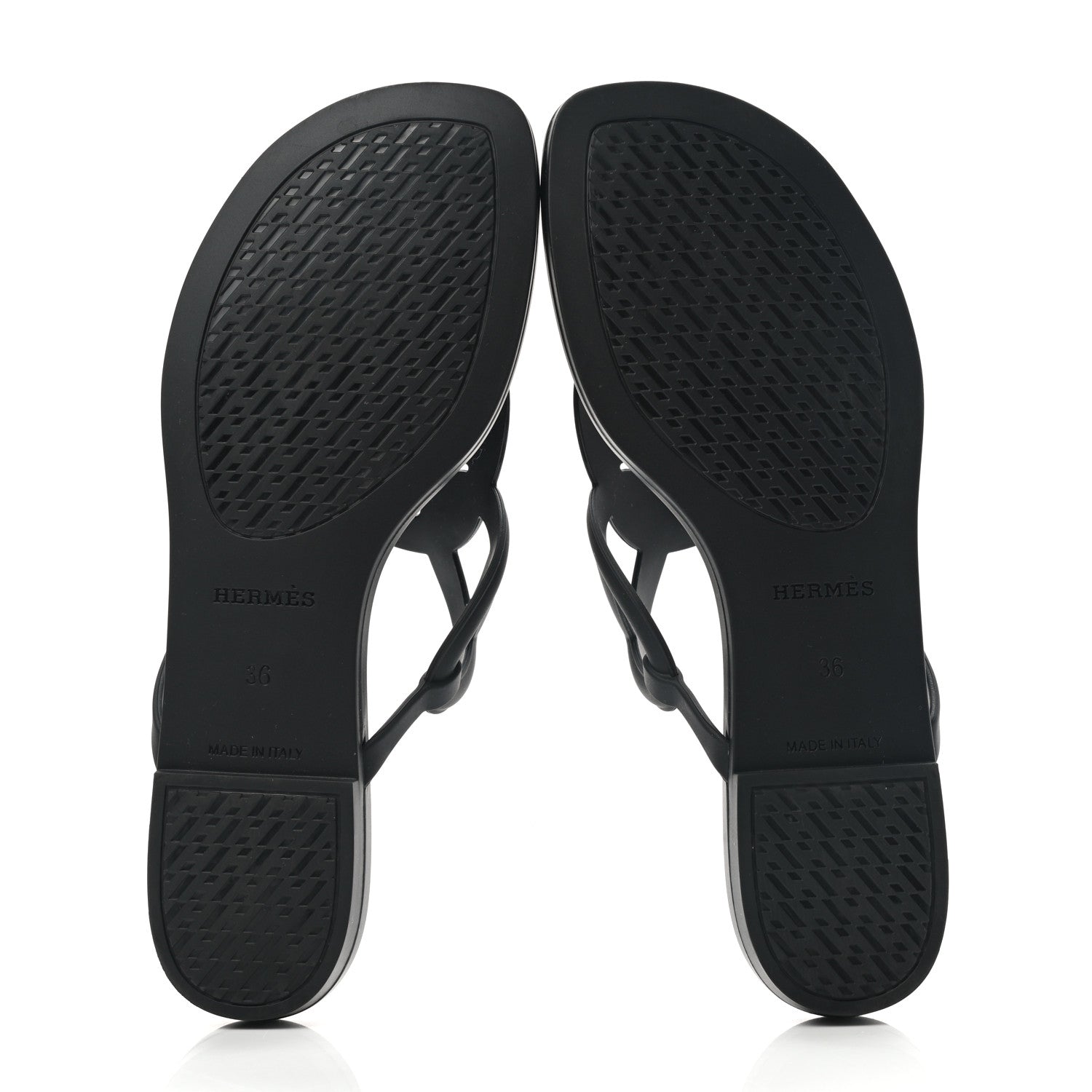 Hermes Rubber Womens Egerie Sandals 36 Black 5 of 9