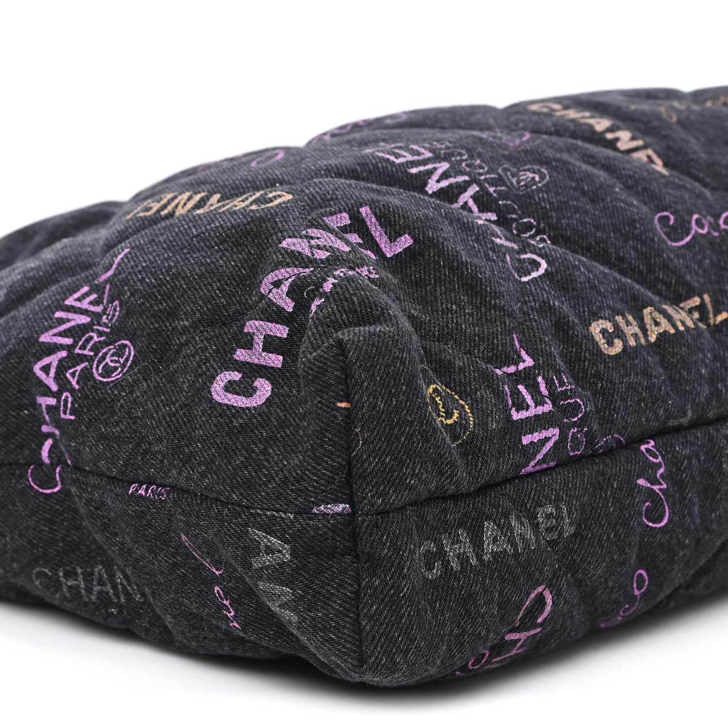 Chanel Denim Quilted Denim Mood Maxi Shopping Bag Black Multicolor 9 of 10