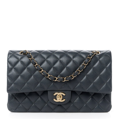 Chanel Caviar Quilted Medium Double Flap Dark Grey 1 of 11