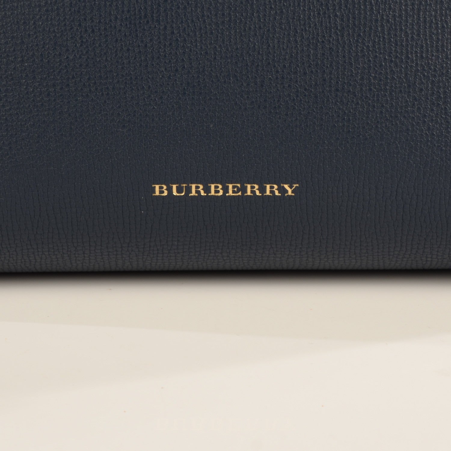 Burberry Grainy Calfskin House Check Medium Banner Tote Ink Blue 10 of 12
