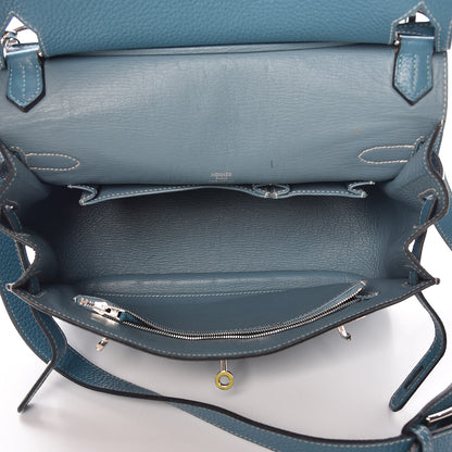 Hermes Taurillon Clemence Jypsiere 28 Blue Jean 5 of 20