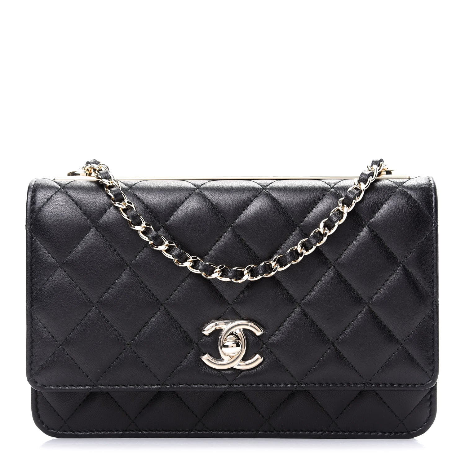 Chanel Lambskin Quilted Trendy CC Wallet On Chain WOC Black 1 of 10