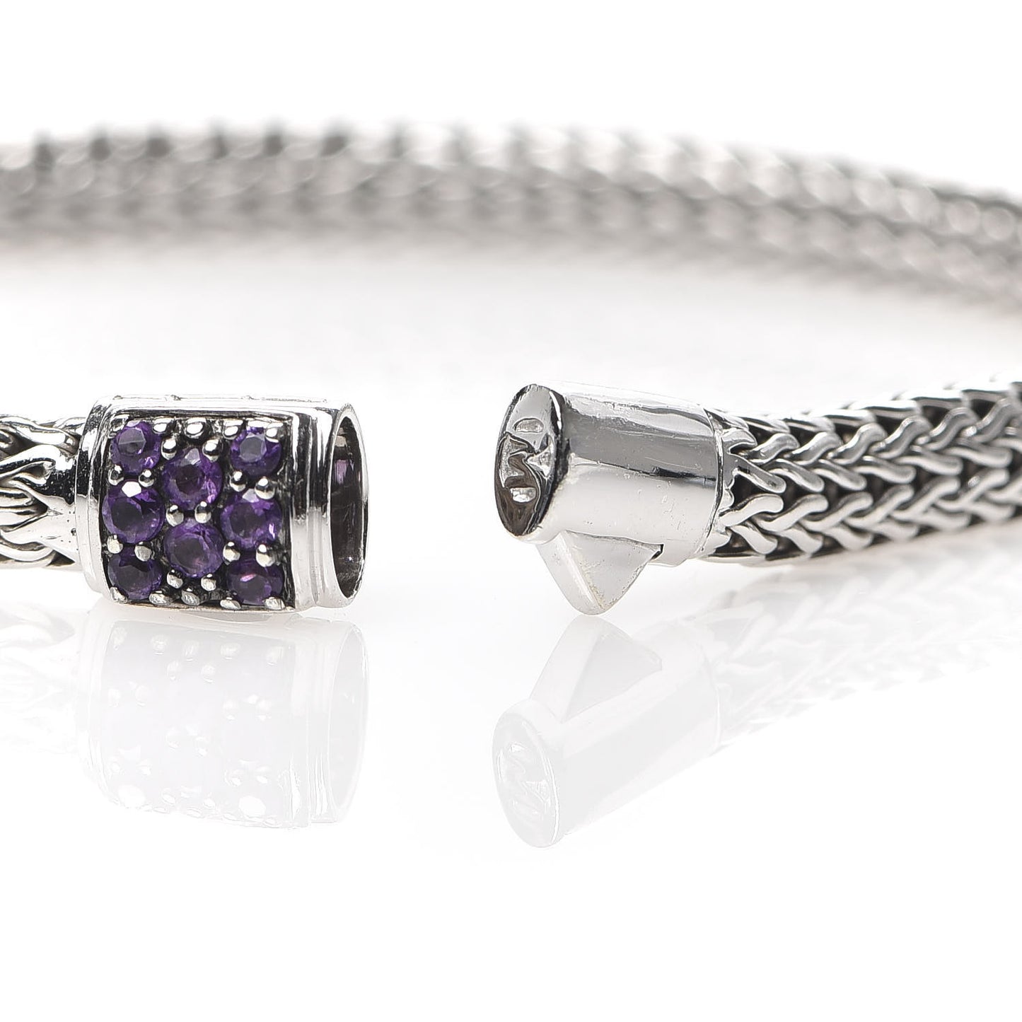 Sterling Silver Amethyst 5mm Classic Chain Bracelet