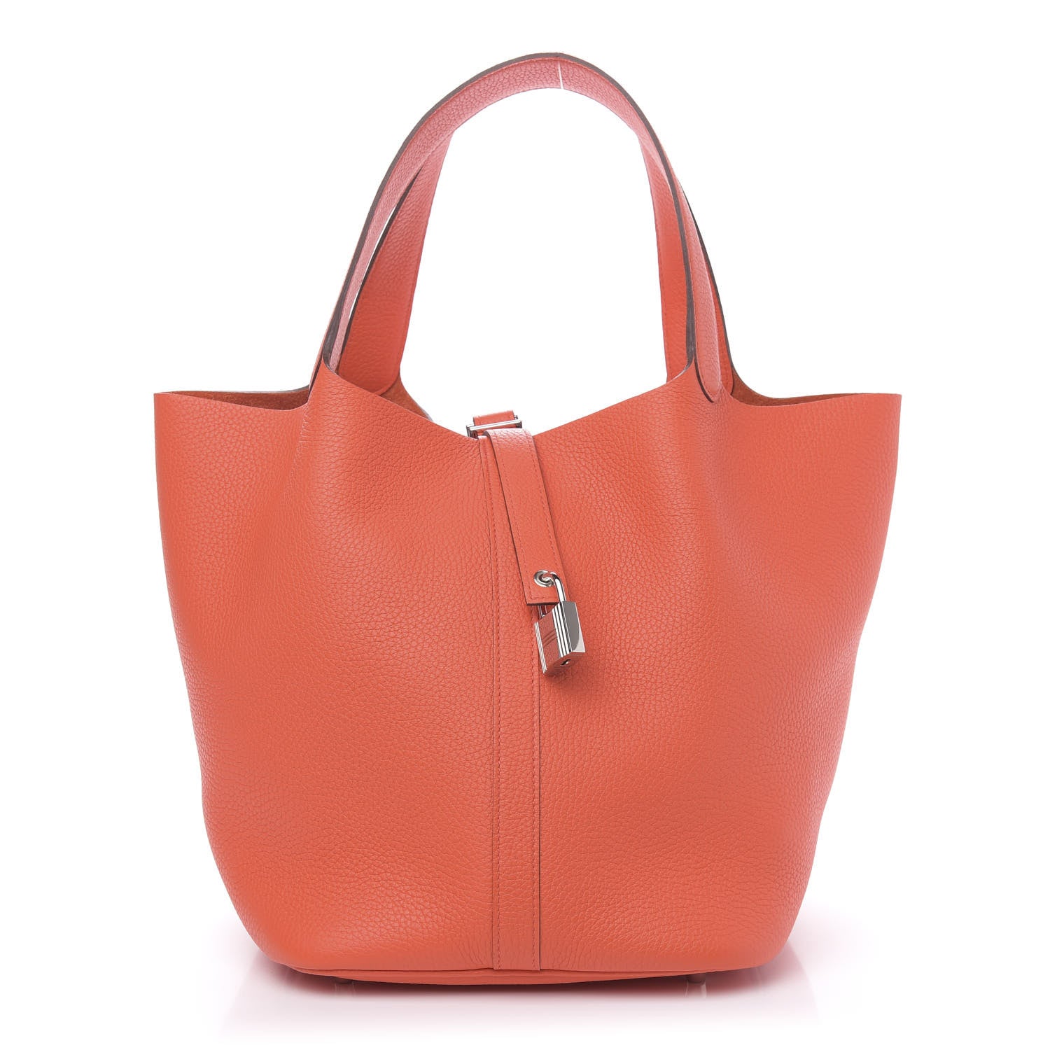 Hermes Taurillon Clemence Picotin 26 GM Orange Poppy 1 of 11