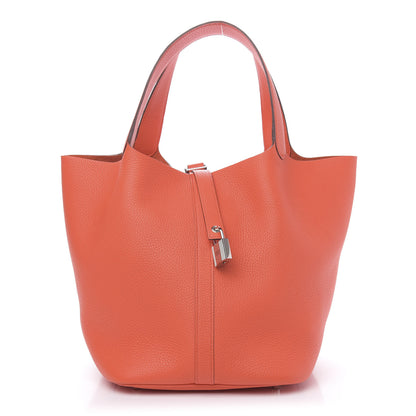 Hermes Taurillon Clemence Picotin 26 GM Orange Poppy 1 of 11