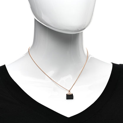 Hermes 18K Rose Gold Black Jade Kelly Amulettes Pendant Necklace 2 of 5