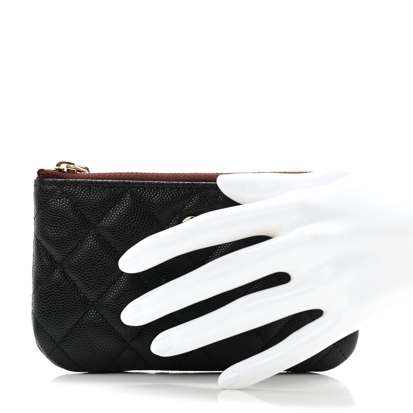 Caviar Quilted Small Cosmetic Case Black