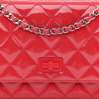 Chanel Patent Calfskin Quilted Reissue Wallet On Chain WOC Pink 10 of 12