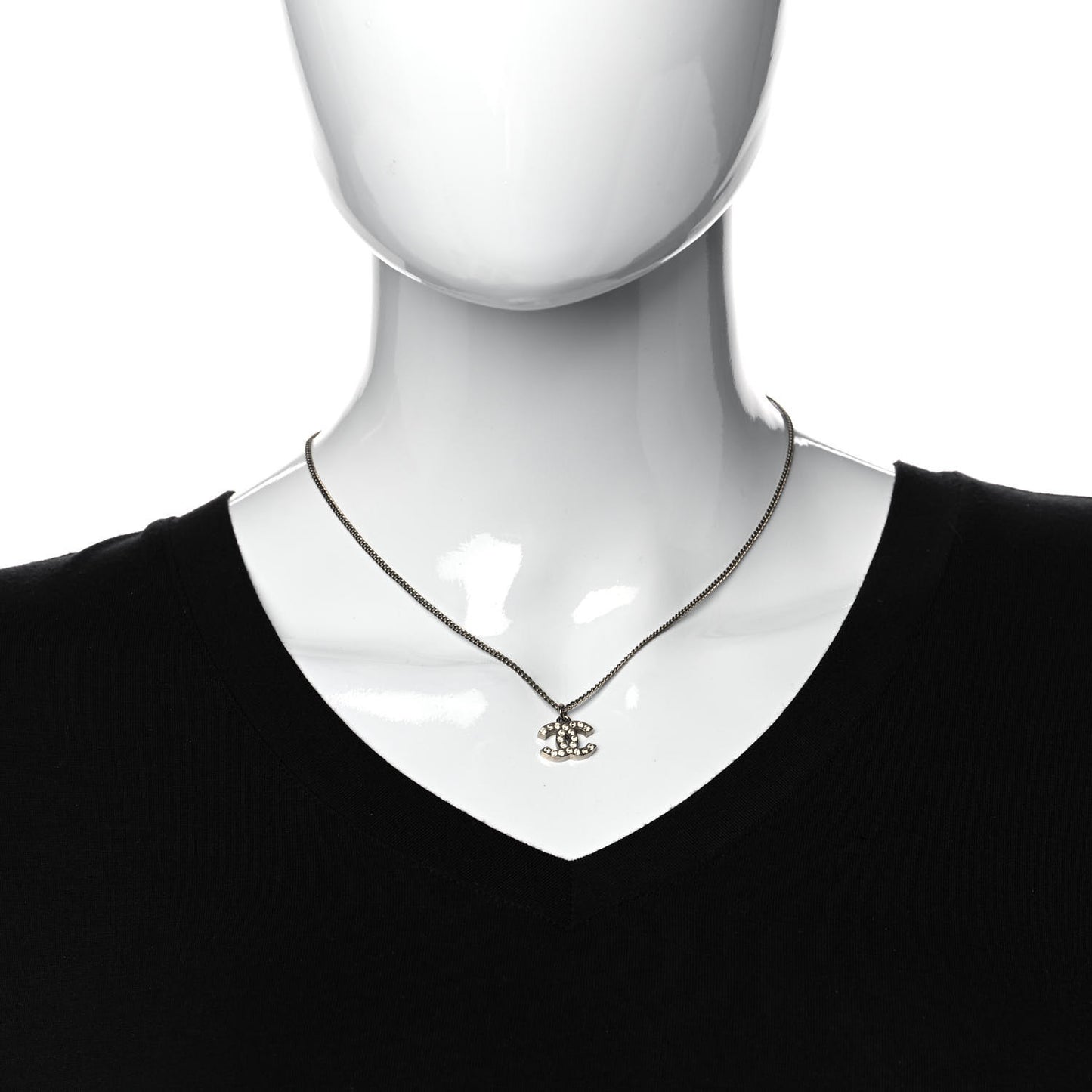 Crystal Timeless CC Necklace Silver