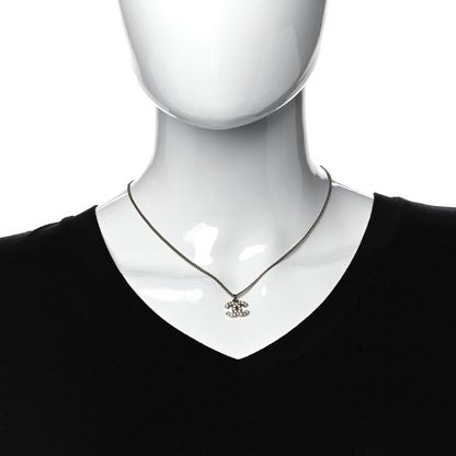 Chanel Crystal Timeless CC Necklace Silver 2 of 6