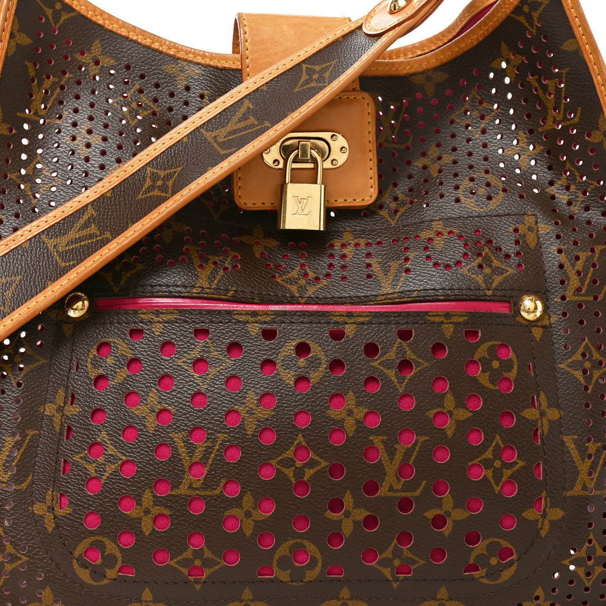 Louis Vuitton Monogram Perforated Musette Fuchsia 7 of 9