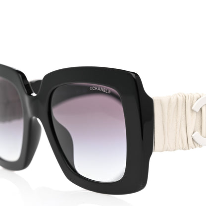 Chanel Acetate Calfskin Square Sunglasses 5474-Q-A Black White 7 of 8