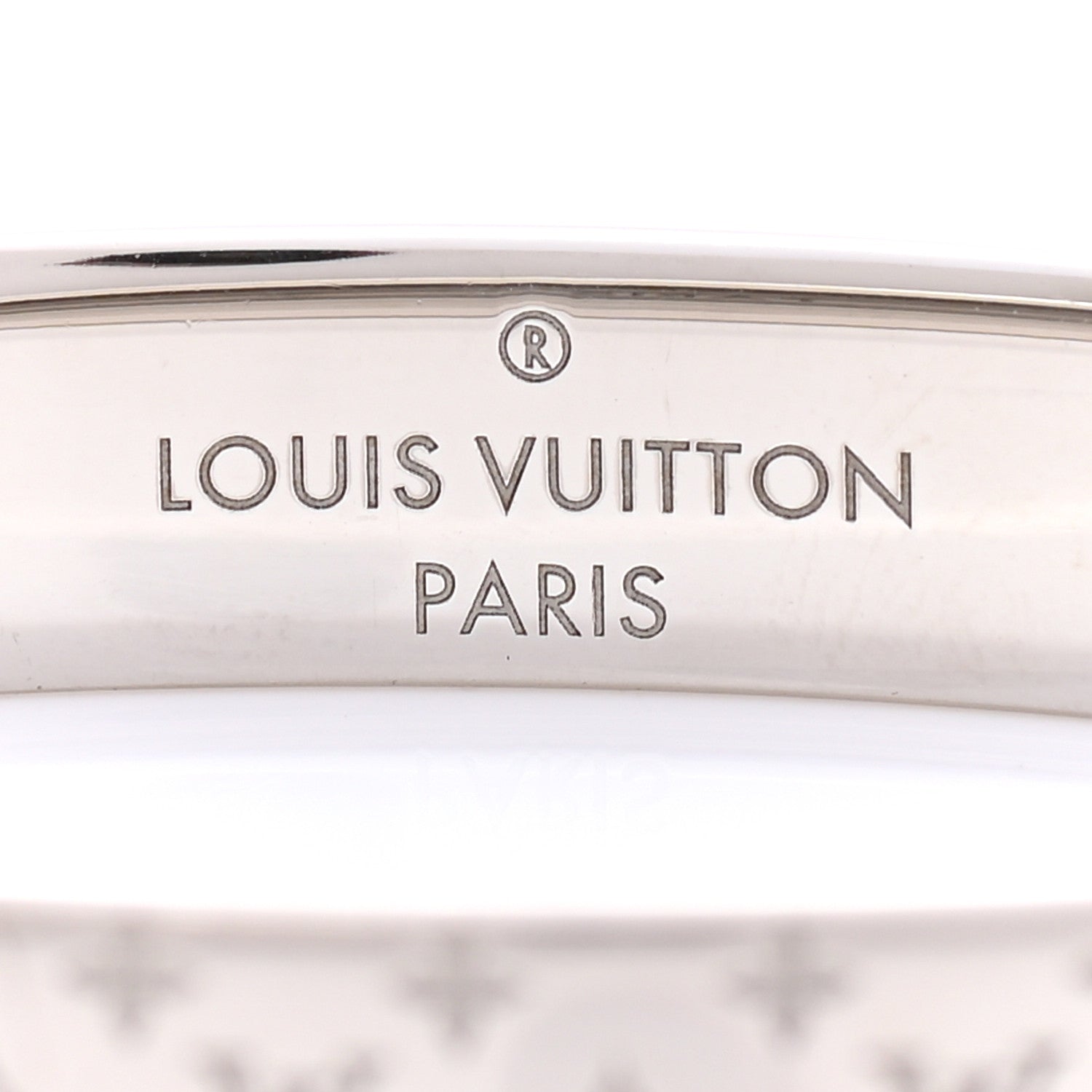 Louis Vuitton Palladium Monogram Nanogram Cuff S Silver 4 of 7